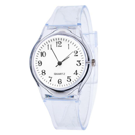 Deffrun Transparant unieke stijl student polshorloge siliconen horloge band quartz horloge