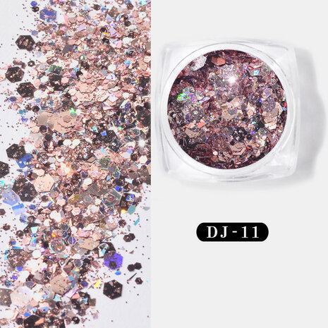 Nagel Verplicht 12 kleuren Licht veranderende ui Poeder Symfonie Glitter Glitter Glitter Glitter Glitter Pailletten Maat Mix Set