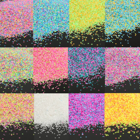 12 kleuren nagel glitter poeder gemengd snoep suiker 3d nail art manicure decoratie