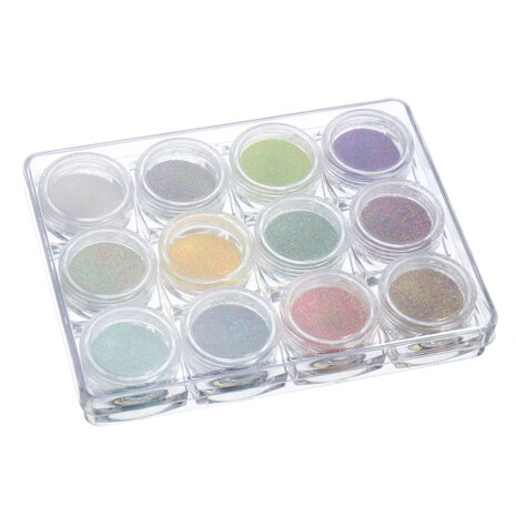 12 kleuren nagel glitter poeder gemengd snoep suiker 3d nail art manicure decoratie