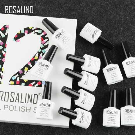 ROSALIND 12 stks 10ML Soak Off Salon UV Nagelgel Polish Nail Art Kit