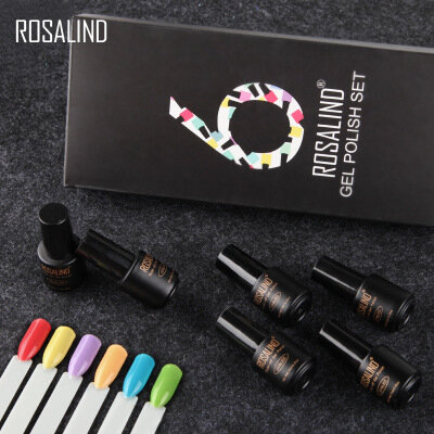 ROSALIND 6-delige nagel gel nagellak set kleuren gel of nagel set