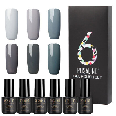 ROSALIND 6-delige nagel gel nagellak set kleuren gel of nagel set