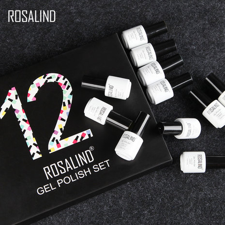 Rosalind 12-delige nagellakset in effen kleur