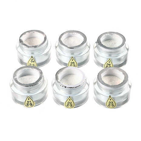 6 kleuren magische spiegel chroom parel schelp glans poeder stof decoraties glitter pigment