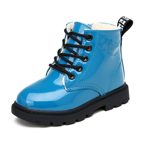 Kinderen unisex winter pluche warme waterdichte PU lederen casual laarzen