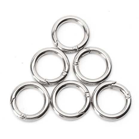 6st Ronde lente Snap cirkel karabijnhaak sleutelhanger Snap Camping wandelen