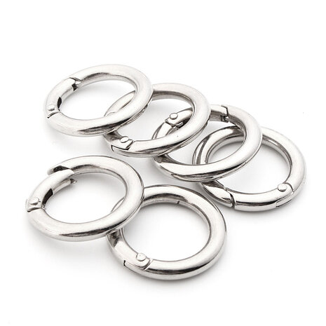 6st Ronde lente Snap cirkel karabijnhaak sleutelhanger Snap Camping wandelen