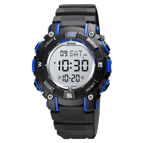 SKMEI 1613 Sport Kinderen kijken Datum Week Display Countdown Stopwatch 5ATM Waterdicht LED-licht Digitaal kinderhorloge