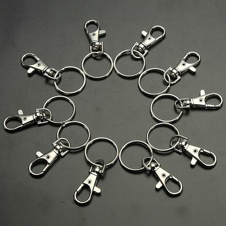 10PCS Verzilverd Kreeft Sluiting Sleutelhanger Snap Hook DIY Sieraden