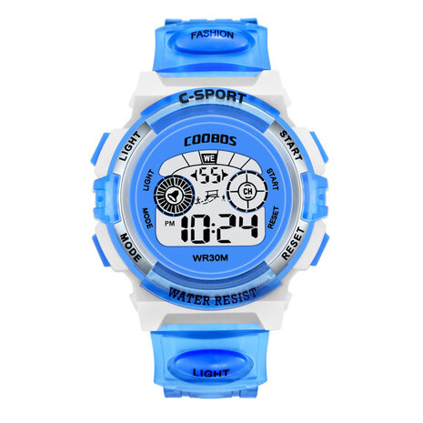 COOBOS 1155 digitaal kinderhorloge Colorful Lichtgevend kalenderalarm Sport waterdicht kinderhorloge
