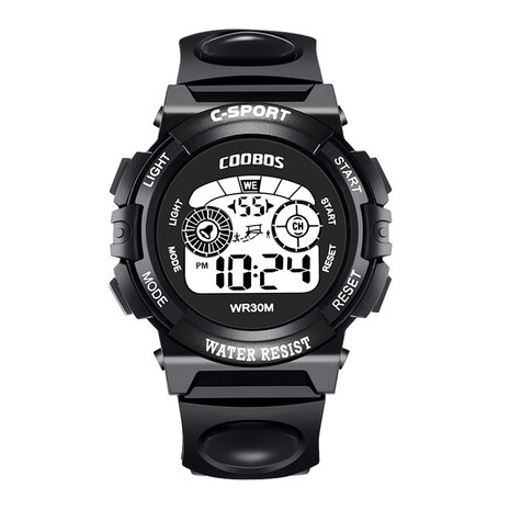 COOBOS 1155 digitaal kinderhorloge Colorful Lichtgevend kalenderalarm Sport waterdicht kinderhorloge