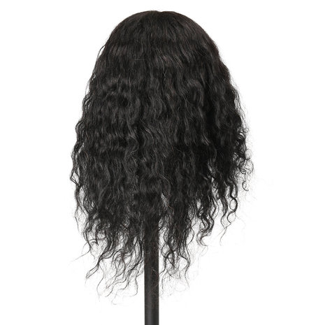 48 cm 100% Menselijk Haar Kappers Mannequin Hoofd Praktijk Model Lange Krullend Haar