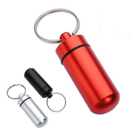 Aluminium Pillendoos Geval Fleshouder Container Keychain