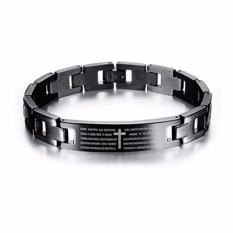 Cross Bible Black Titanium Heren Magneet Armband Healing Jewelry Men Gift