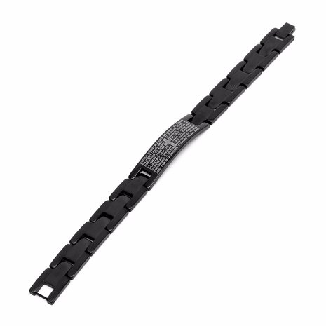 Cross Bible Black Titanium Heren Magneet Armband Healing Jewelry Men Gift
