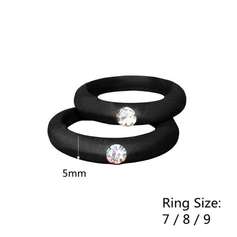 5MM Colorful Milieu-siliconen Ring Rhinestones Paarringen Huwelijkscadeau voor heren voor dames