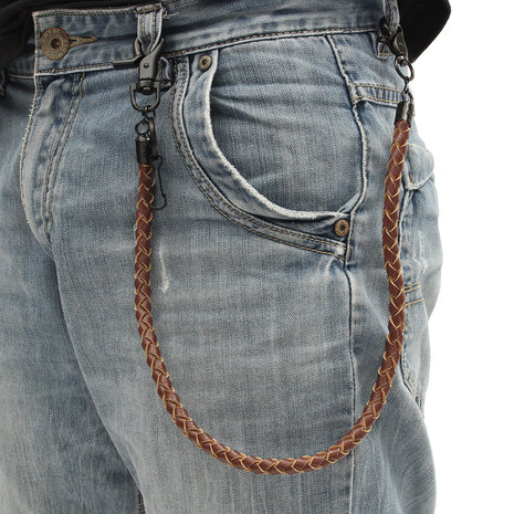 Punk PU lederen Biker sleutelhanger sleutel Jeans portemonnee riem keten Hip-hop gesp sleutelhanger