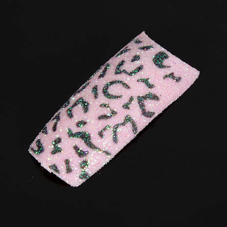 50 stks Glitter Roze Zwart Leopard Valse Acryl Nail Art Tips